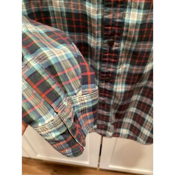 PATAGONIA Mens Sz Medium Plaid Button Down Long Sleeve Shirt Blue - Picture 4 of 9